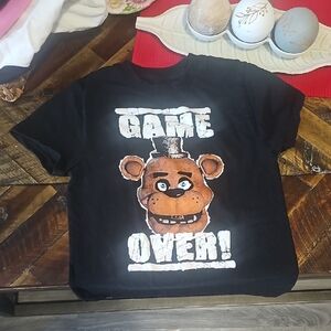 Black Game Over T-Shirt with Bear Graphic